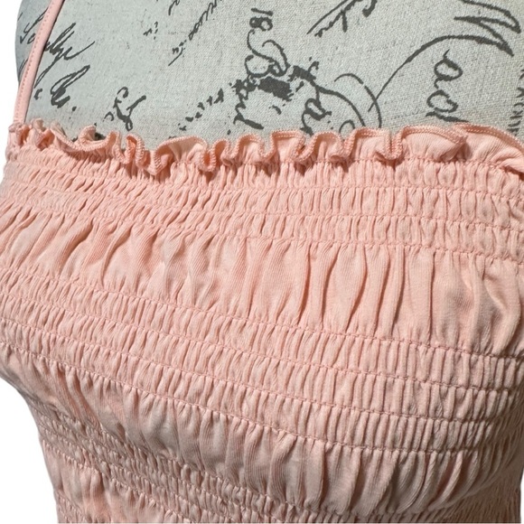 BCBGeneration Pink Smocked Ruffle Crop Top - Picture 4 of 6
